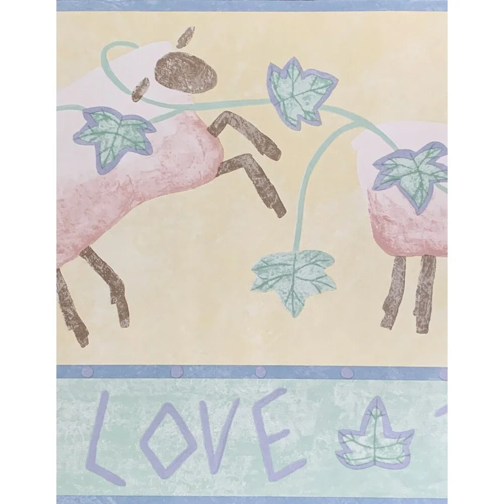 Little Lambs Love Ivy Wallpaper Border by Imperial